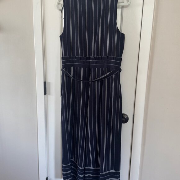 Jessica Howard Womens Navy Blue White Stripe Pantsuit Size 10 - Picture 12 of 15